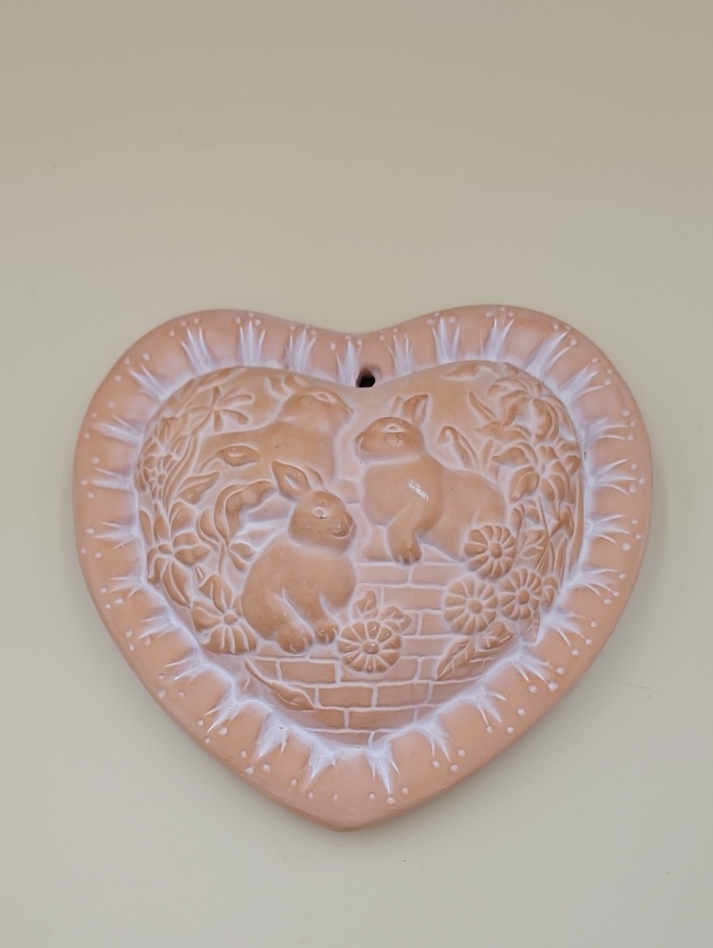 Heart-Shaped Wall Hanger with Bunnies